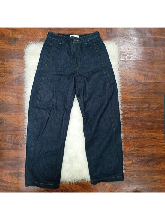 IF Men's Indigo Blue Balloon Fit Wide Leg Workwear Denim Jeans Size 28 - Picture 2 of 7